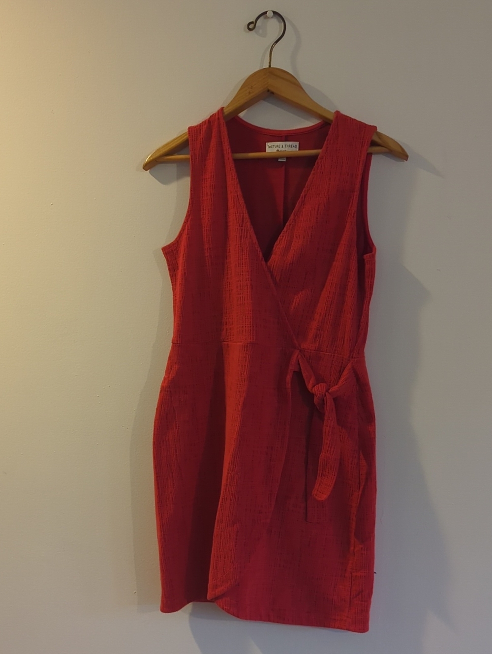 Madewell Red Sleeveless Wrap Mini Dress